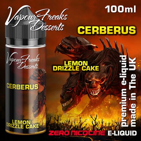 Cerberus - Vapour Freaks Desserts - lemon drizzle cake