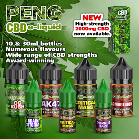 NEW - High-strength 2000mg PENG CBD e-liquid